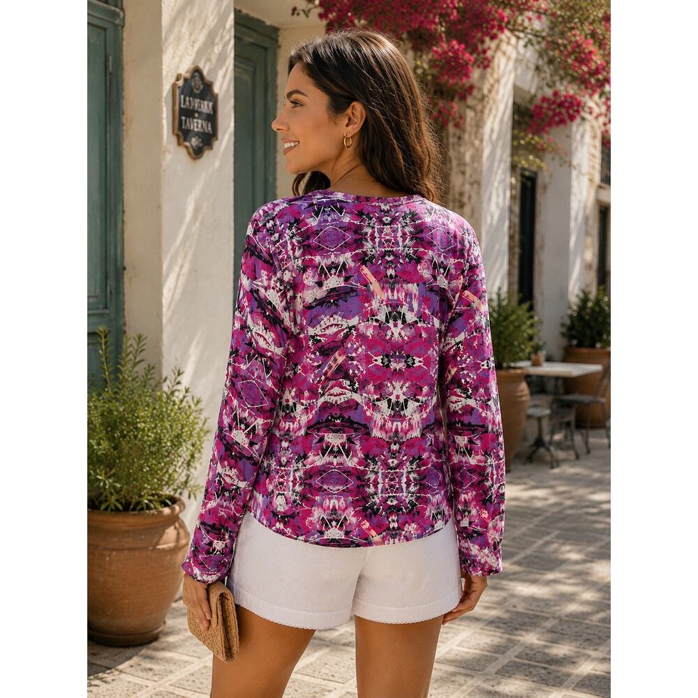 Frankie Morello | Graphic Print Long Sleeve Top - Picture 2 of 8